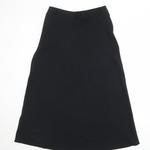 Marks and Spencer Womens Black Polyester A-Line Skirt Size 12 Zip