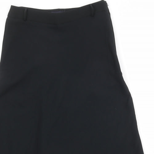 Marks and Spencer Womens Black Polyester A-Line Skirt Size 12 Zip