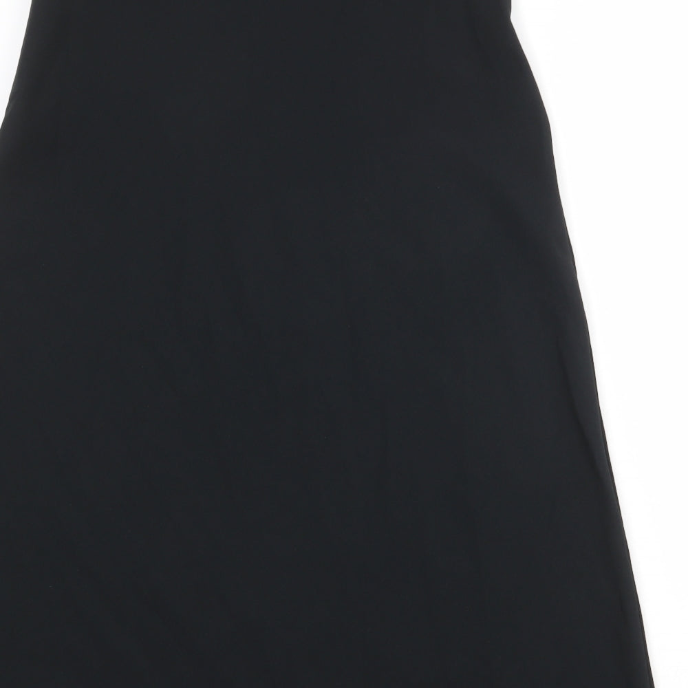 Marks and Spencer Womens Black Polyester A-Line Skirt Size 12 Zip