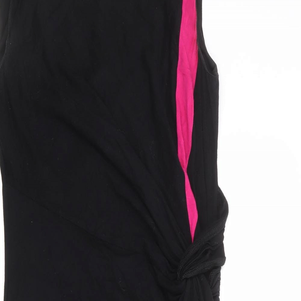 Roman Womens Black Viscose Shift Size 14 Round Neck Pullover