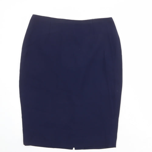 Linea Womens Blue Polyester Straight & Pencil Skirt Size 10 Zip