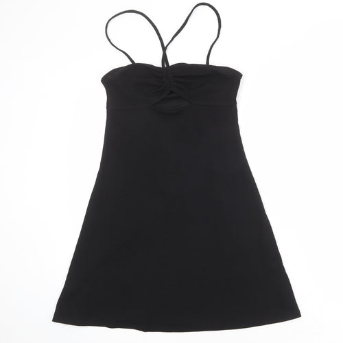 Divided by H&M Womens Black Polyester A-Line Size S Round Neck Pullover