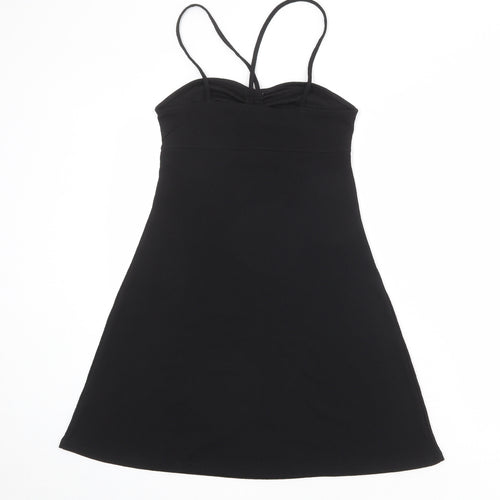 Divided by H&M Womens Black Polyester A-Line Size S Round Neck Pullover