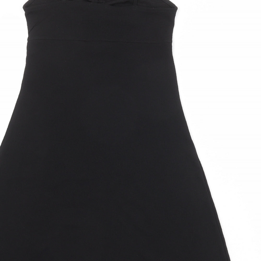 Divided by H&M Womens Black Polyester A-Line Size S Round Neck Pullover