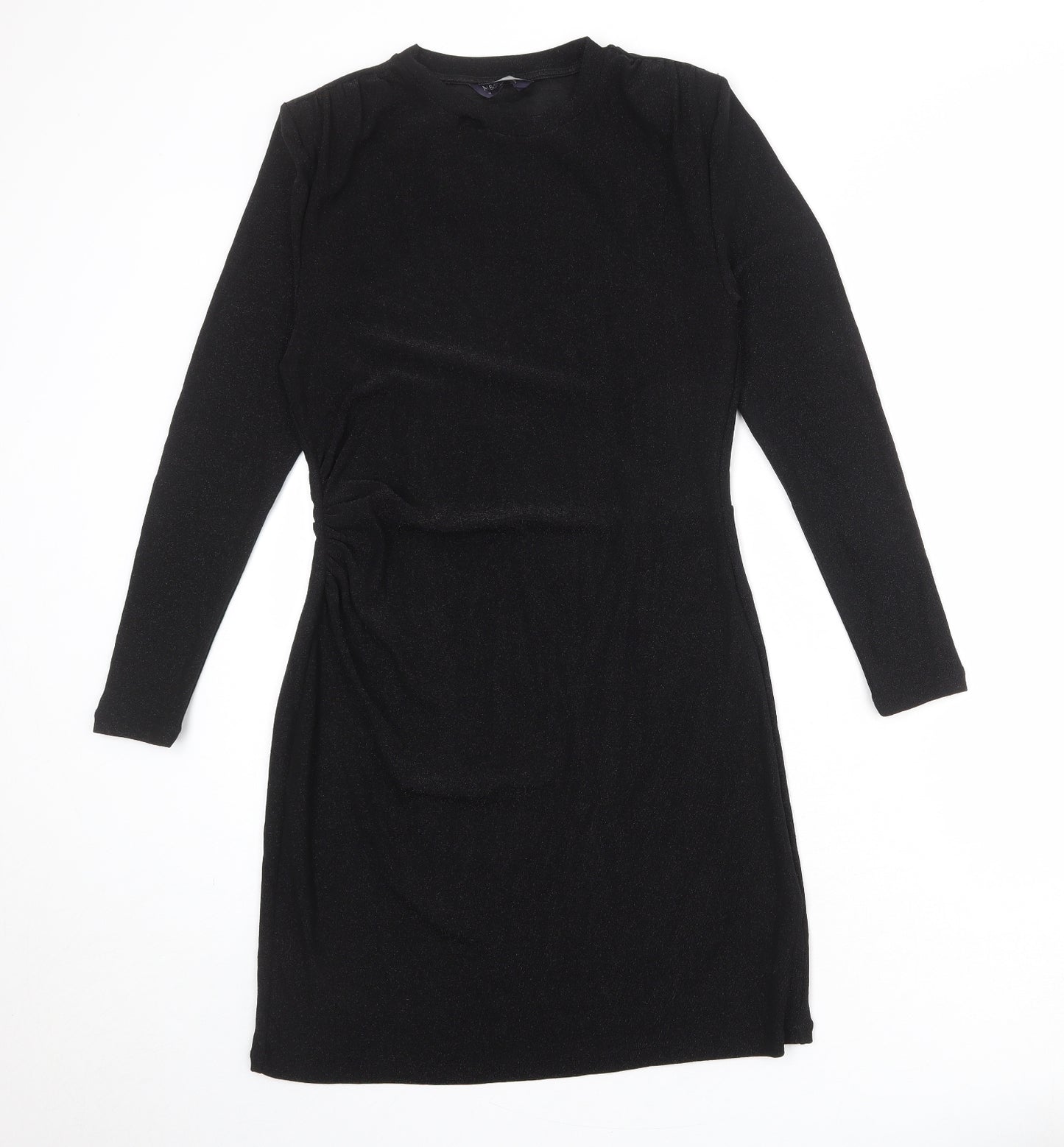 Marks and Spencer Womens Black Polyamide Shift Size 12 Round Neck Pullover