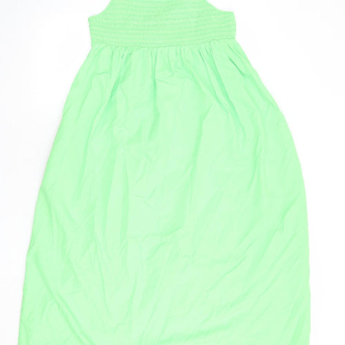 Zara Womens Green Polyester A-Line Size S Round Neck Pullover