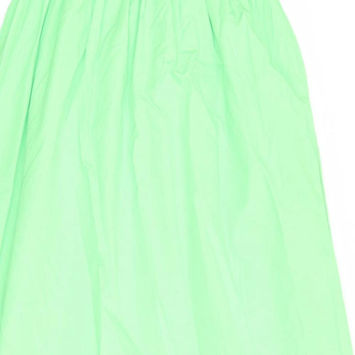 Zara Womens Green Polyester A-Line Size S Round Neck Pullover