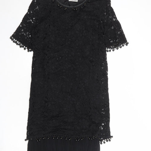 J.Taylor Womens Black Viscose A-Line Size 14 Round Neck Pullover