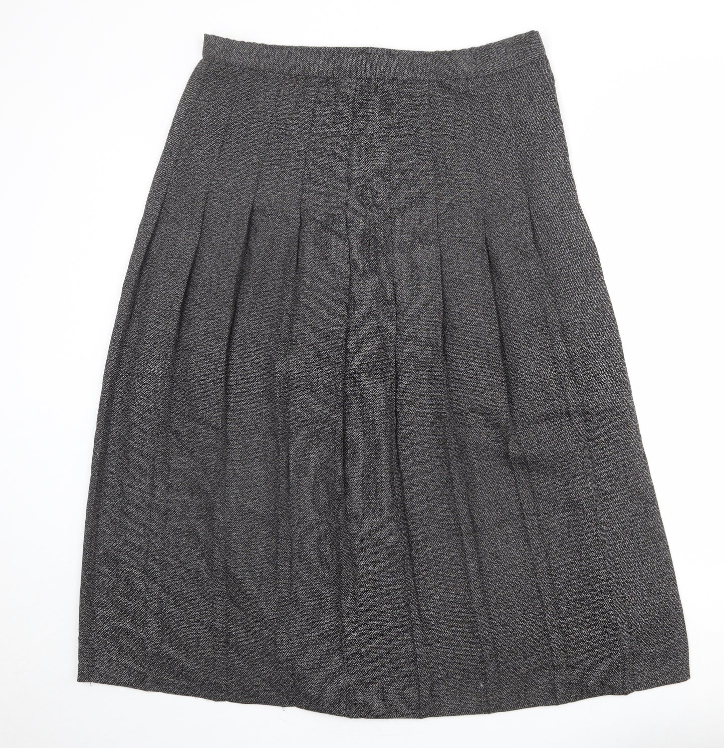 Marks and Spencer Womens Black Polyester Pleated Skirt Size 20 Zip