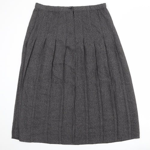 Marks and Spencer Womens Black Polyester Pleated Skirt Size 20 Zip