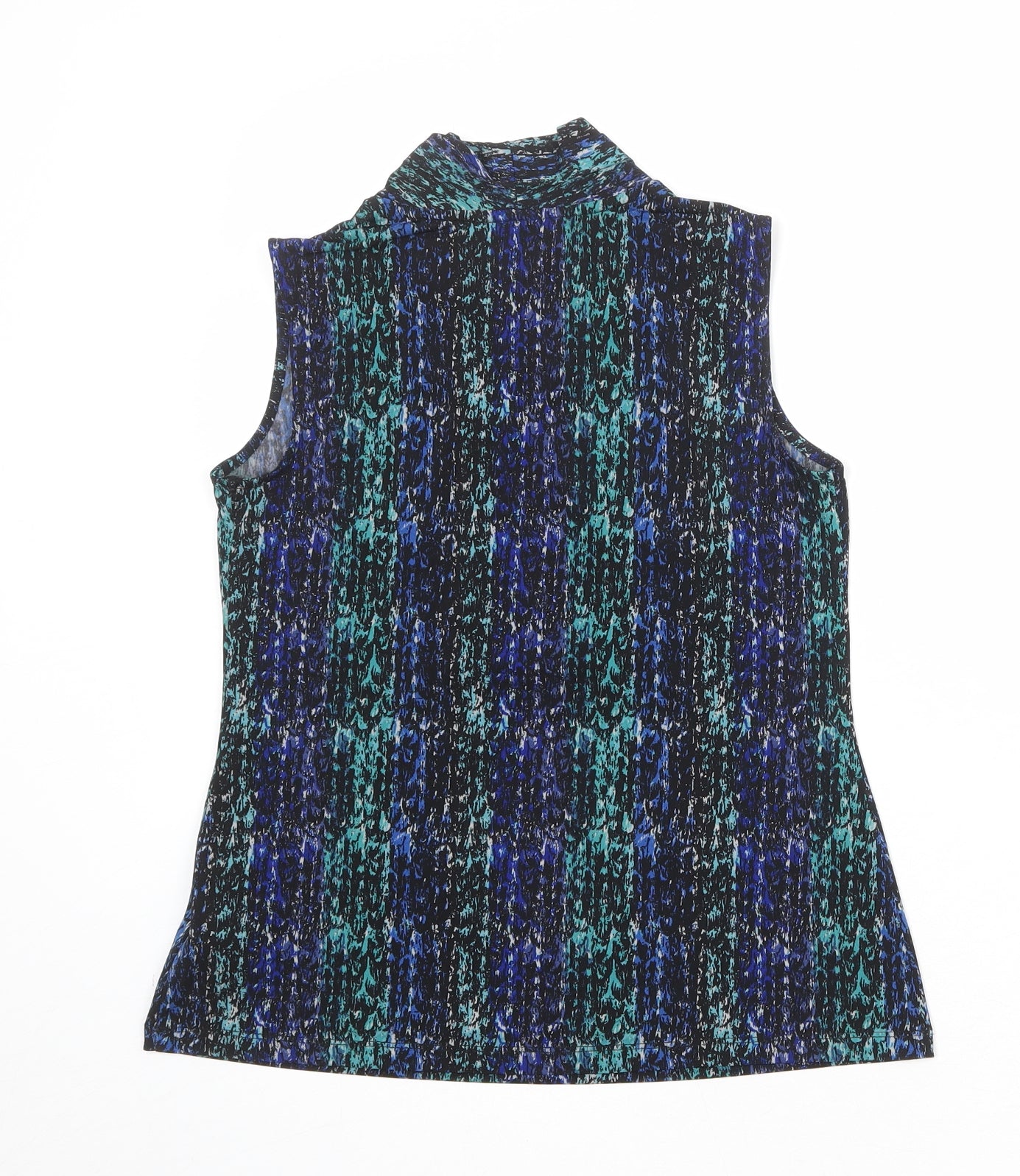 212 Collection Womens Multicoloured Geometric Polyester Basic Tank Size XS V-Neck