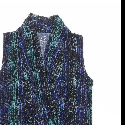 212 Collection Womens Multicoloured Geometric Polyester Basic Tank Size XS V-Neck