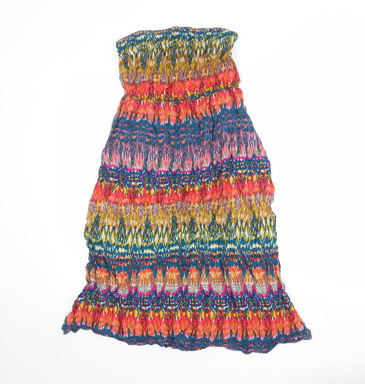 New Look Womens Multicoloured Geometric Viscose A-Line Size 10 Off the Shoulder Pullover