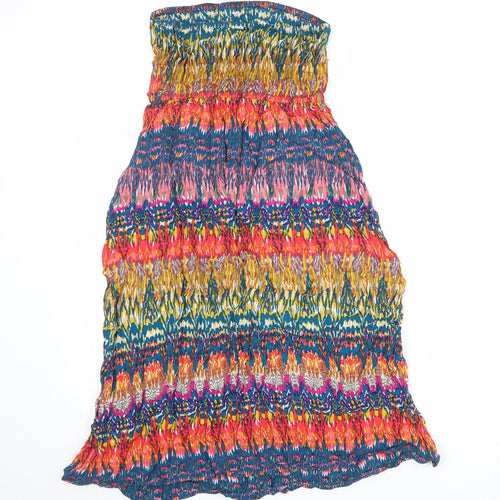 New Look Womens Multicoloured Geometric Viscose A-Line Size 10 Off the Shoulder Pullover