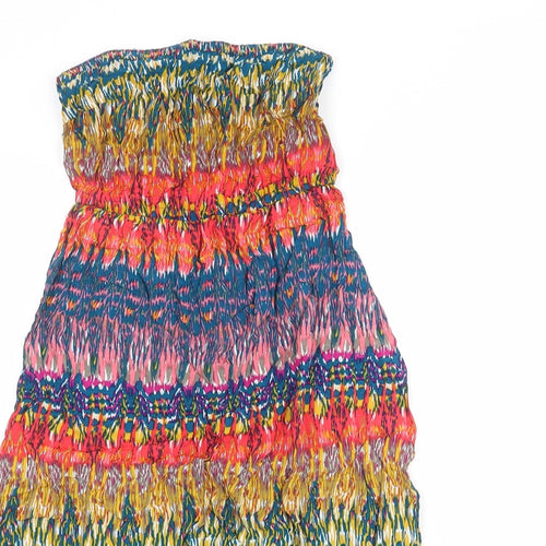 New Look Womens Multicoloured Geometric Viscose A-Line Size 10 Off the Shoulder Pullover