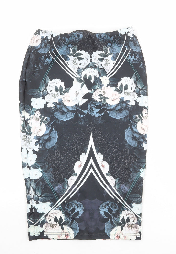 Miss Selfridge Womens Multicoloured Floral Polyester Straight & Pencil Skirt Size 6