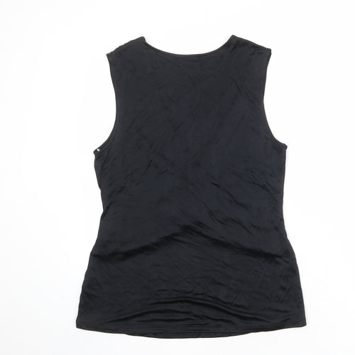 Monsoon Womens Black Viscose Basic Tank Size 18 V-Neck
