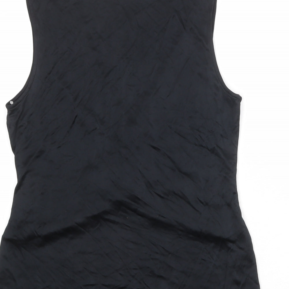Monsoon Womens Black Viscose Basic Tank Size 18 V-Neck