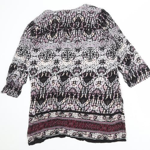 Klass Womens Multicoloured Geometric Viscose Basic Blouse Size 18 V-Neck