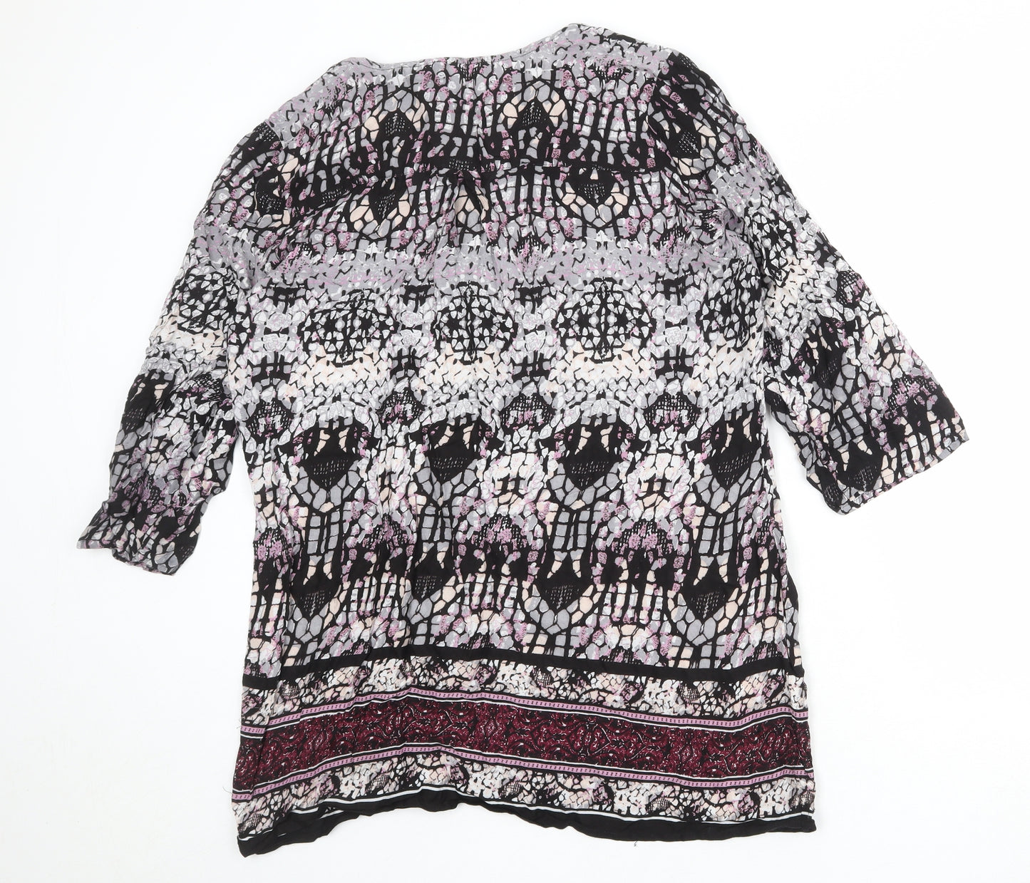 Klass Womens Multicoloured Geometric Viscose Basic Blouse Size 18 V-Neck