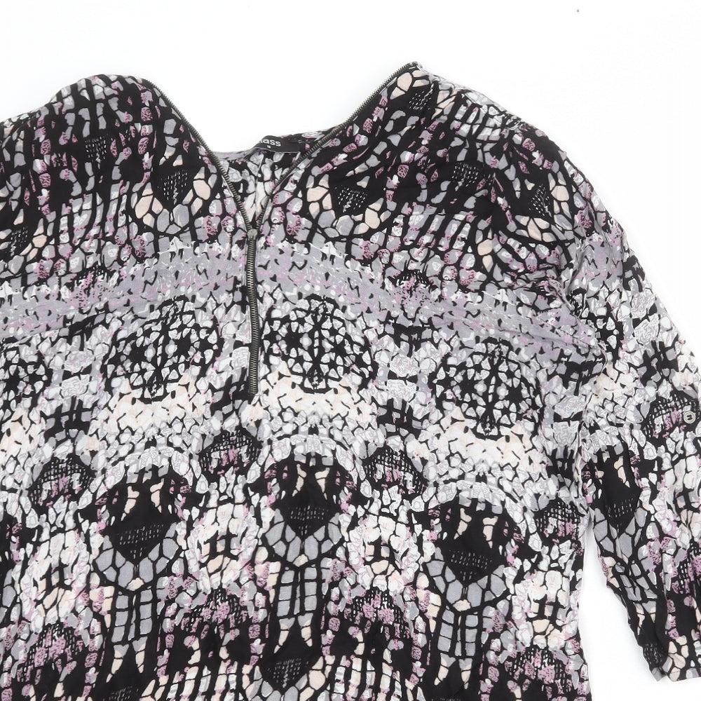 Klass Womens Multicoloured Geometric Viscose Basic Blouse Size 18 V-Neck