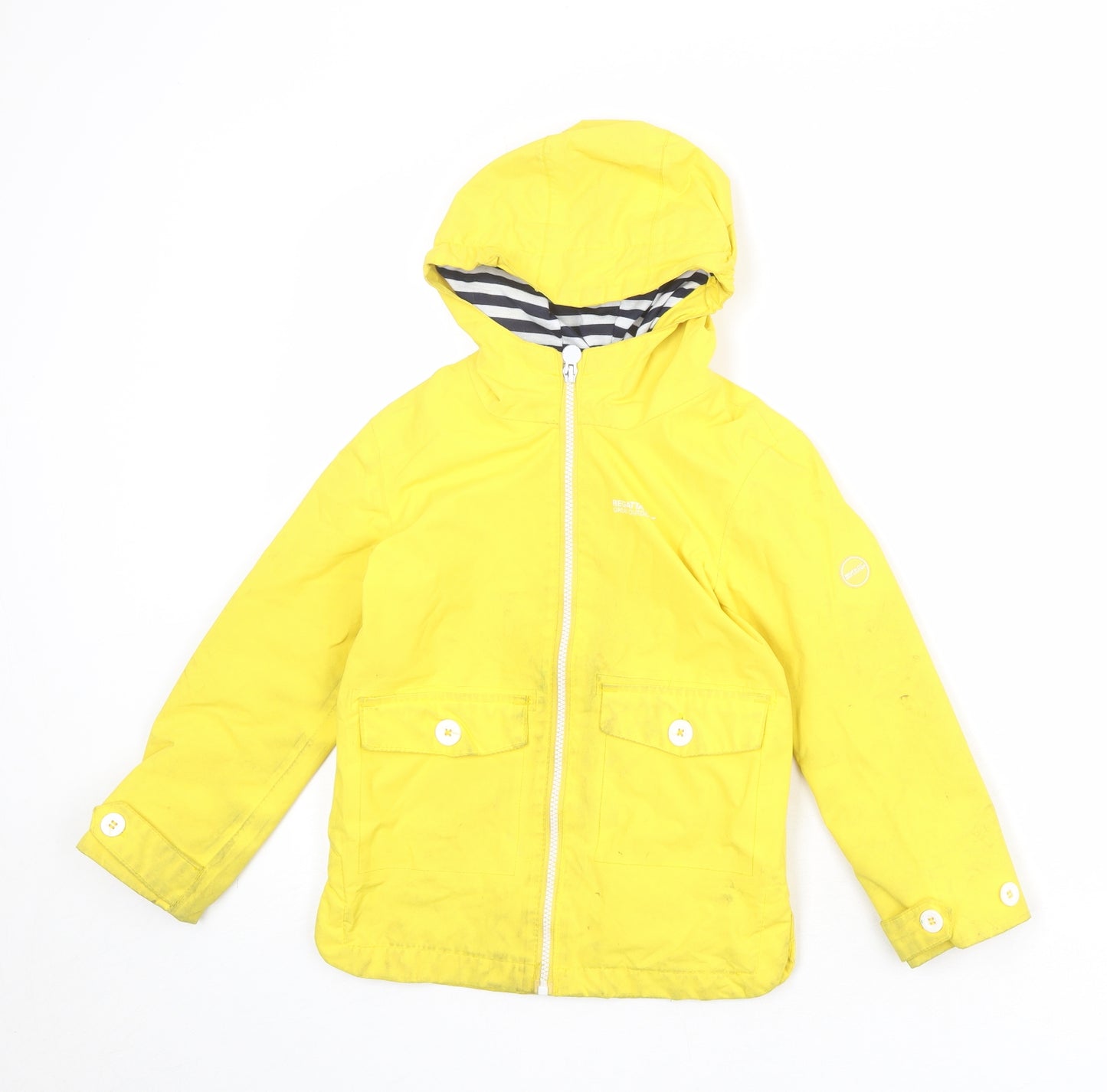 Regatta Boys Yellow Windbreaker Jacket Size 5-6 Years Zip