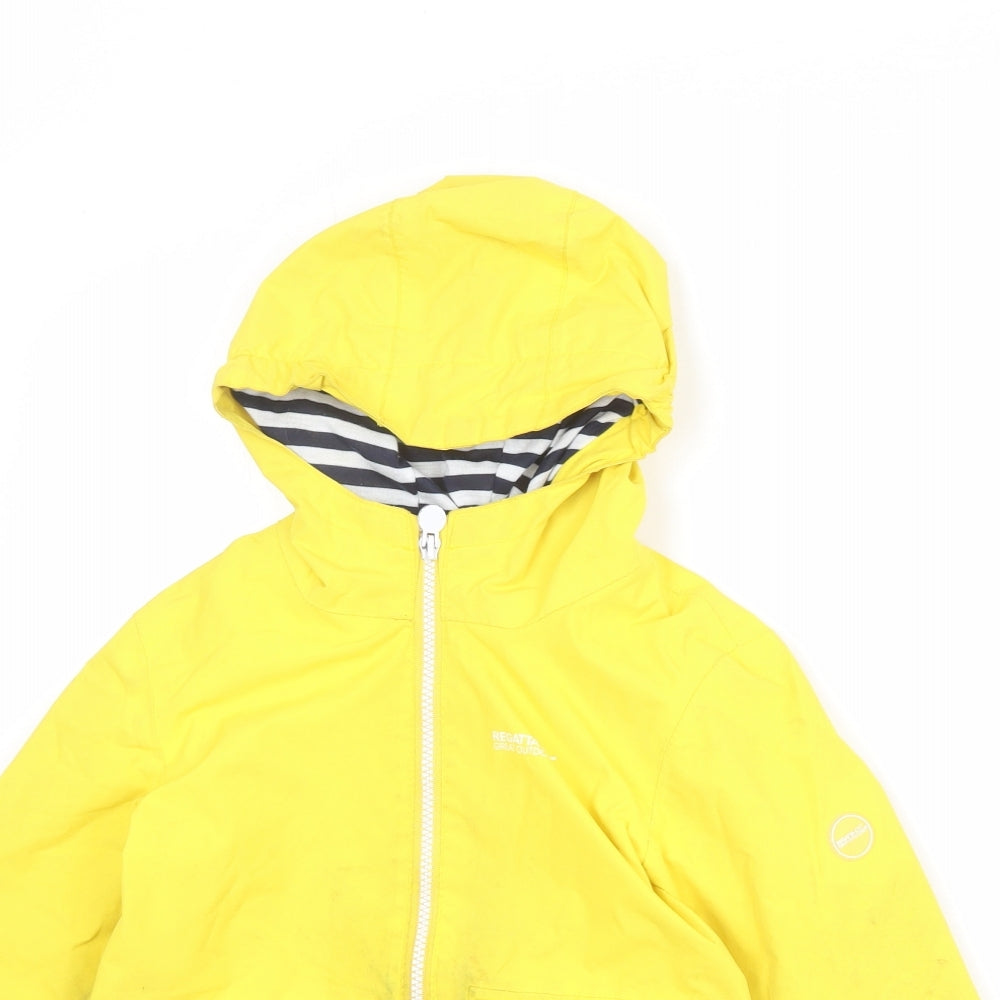 Regatta Boys Yellow Windbreaker Jacket Size 5-6 Years Zip