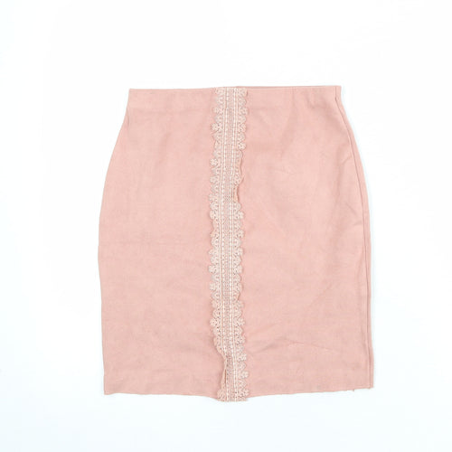 Missguided Womens Pink Polyester Straight & Pencil Skirt Size 6