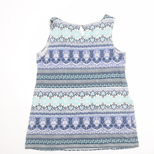 White Stuff Womens Multicoloured Geometric 100% Cotton Basic Tank Size 18 V-Neck