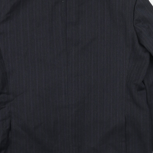Marks and Spencer Mens Grey Striped Polyester Jacket Suit Jacket Size 42 Regular