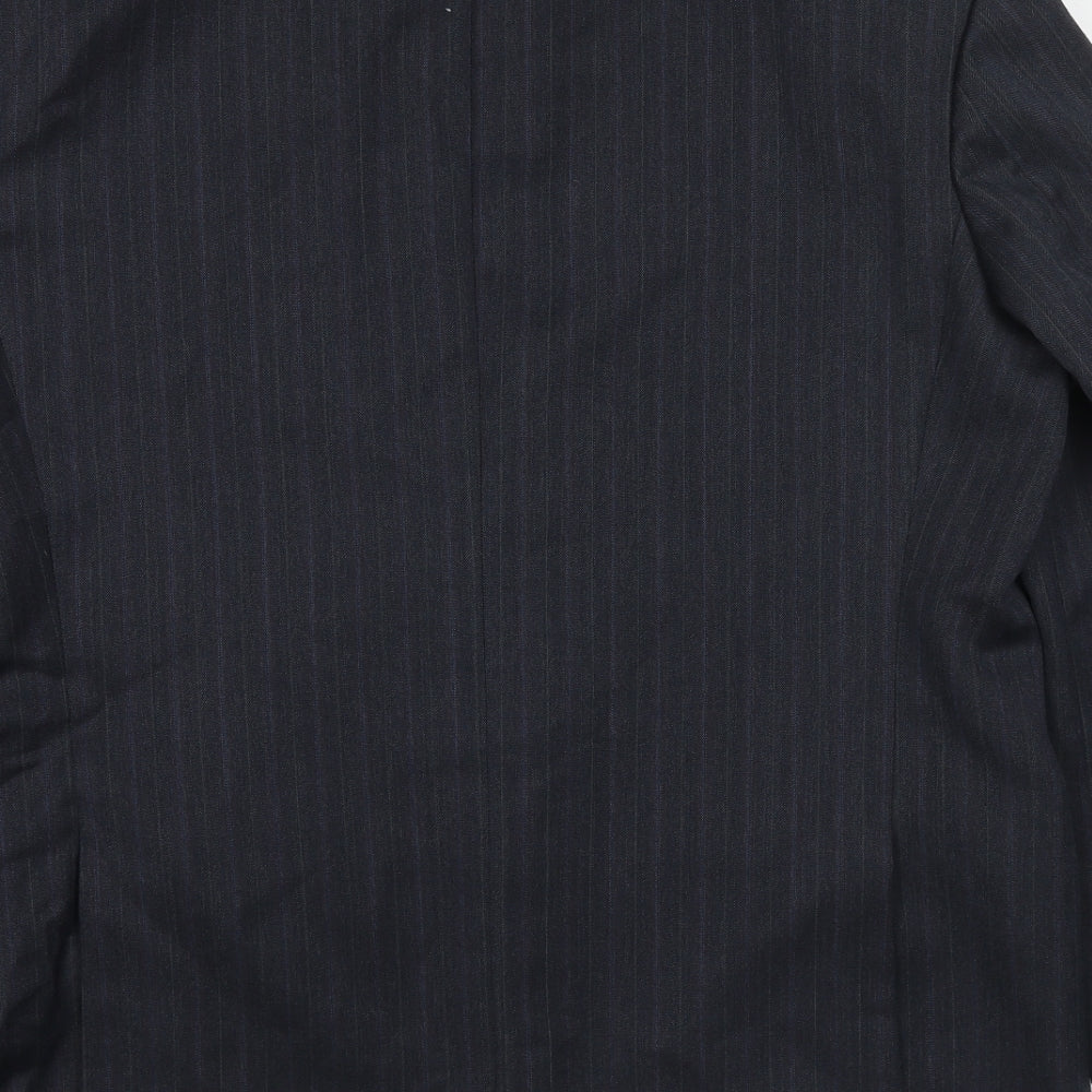 Marks and Spencer Mens Grey Striped Polyester Jacket Suit Jacket Size 42 Regular