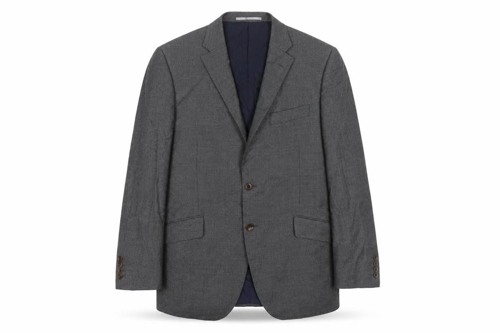 Front view of Marks & Spencer men’s grey wool jacket suit jacket, size 40, regular