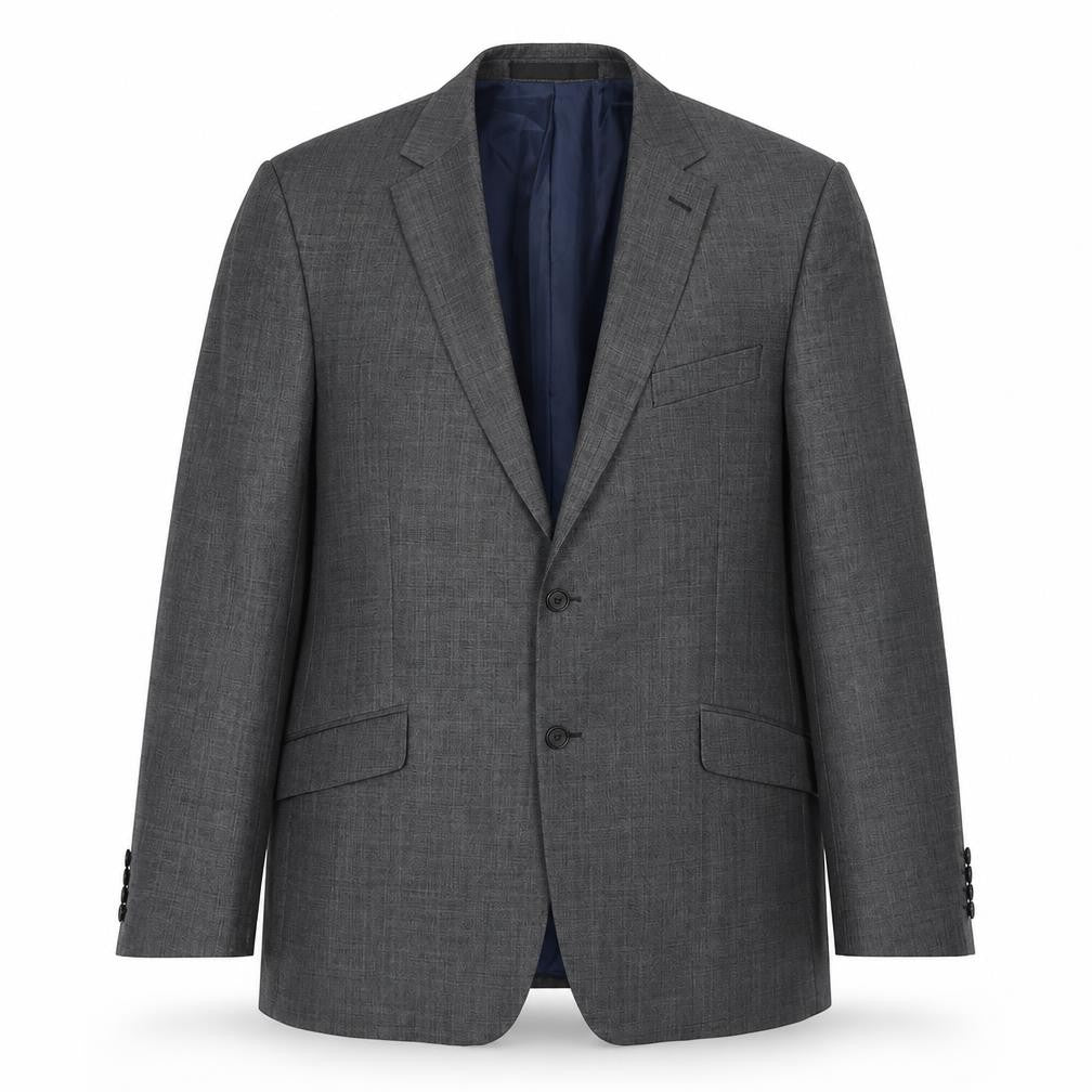 Front view of Marks & Spencer men’s grey wool jacket suit jacket, size 44, regular