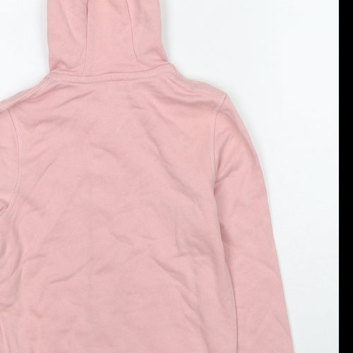 Marks and Spencer Girls Pink Cotton Full Zip Hoodie Size 6-7 Years Zip