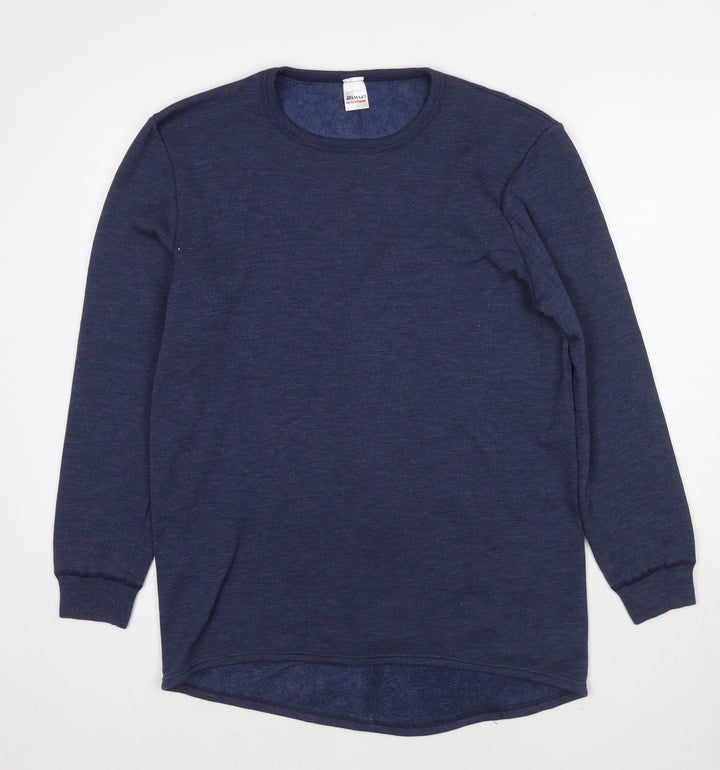 Damart Womens Blue Acrylic Pullover Sweatshirt Size L Pullover