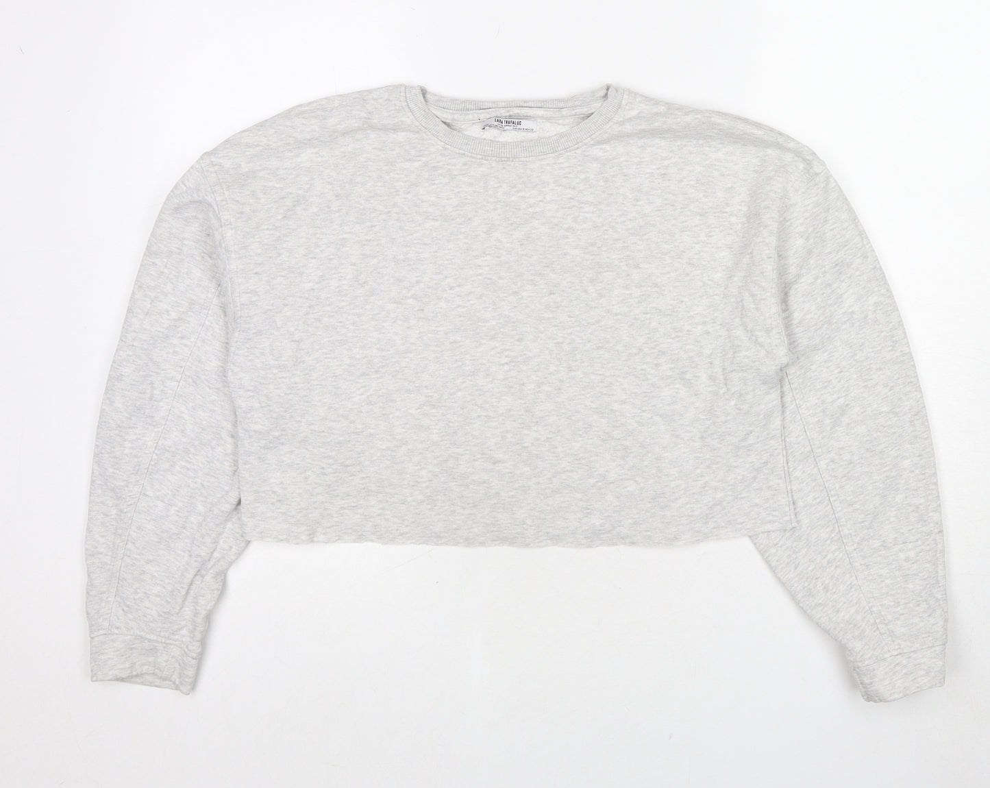 Zara Womens Grey Polyester Pullover Sweatshirt Size L Pullover