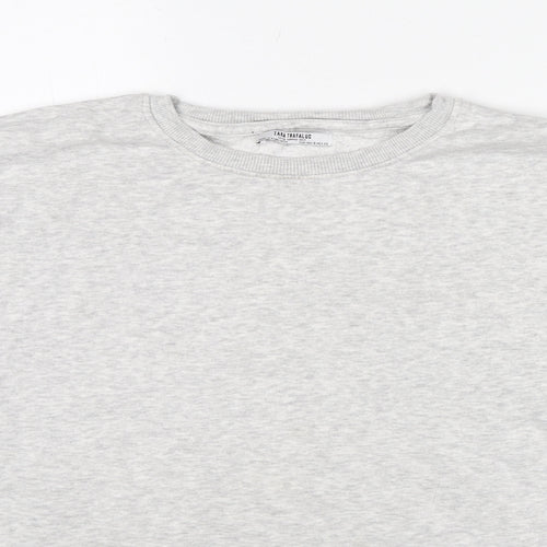 Zara Womens Grey Polyester Pullover Sweatshirt Size L Pullover