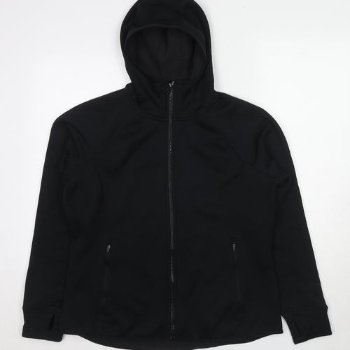 GOODMOVE Womens Black Polyester Full Zip Hoodie Size 18 Zip