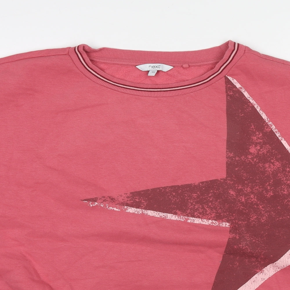 NEXT Womens Pink Cotton Pullover Sweatshirt Size 2XL Pullover - Star