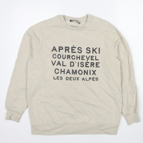 Marks and Spencer Womens Beige Cotton Pullover Sweatshirt Size S Pullover