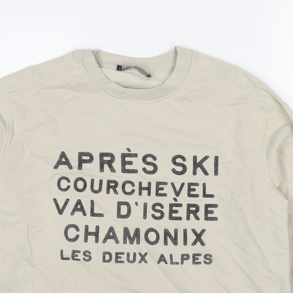 Marks and Spencer Womens Beige Cotton Pullover Sweatshirt Size S Pullover
