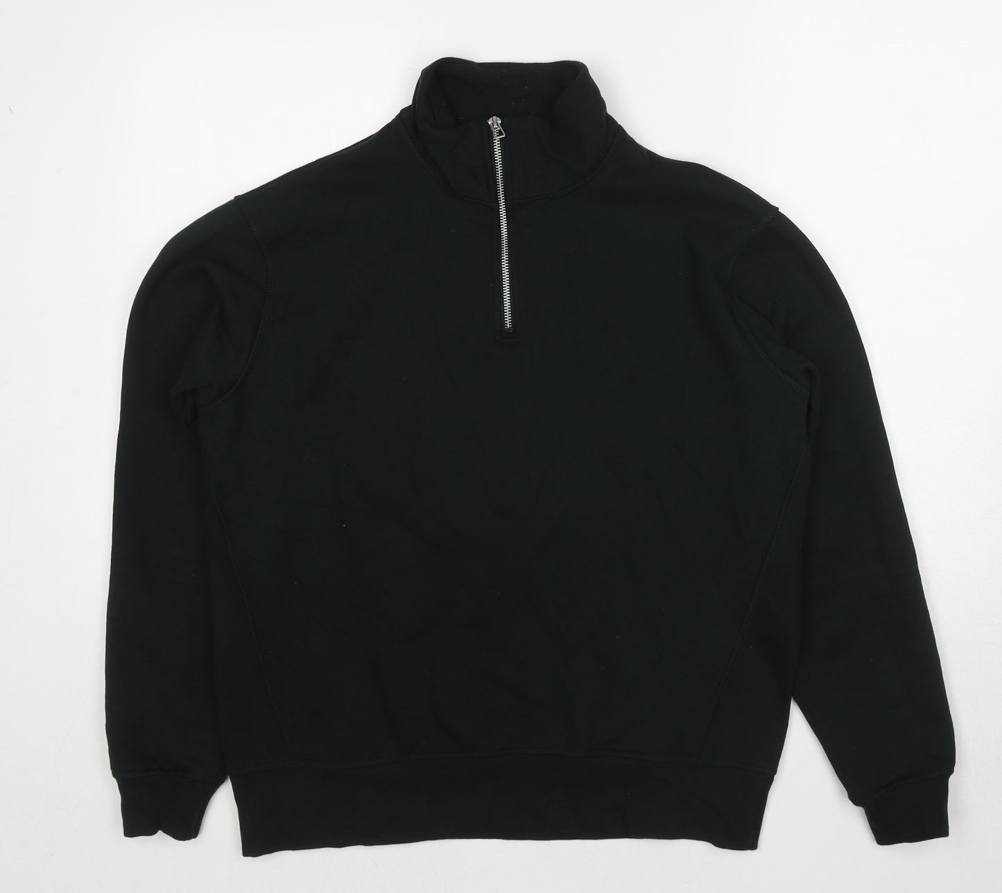 Zara Mens Black Polyester Pullover Sweatshirt Size M
