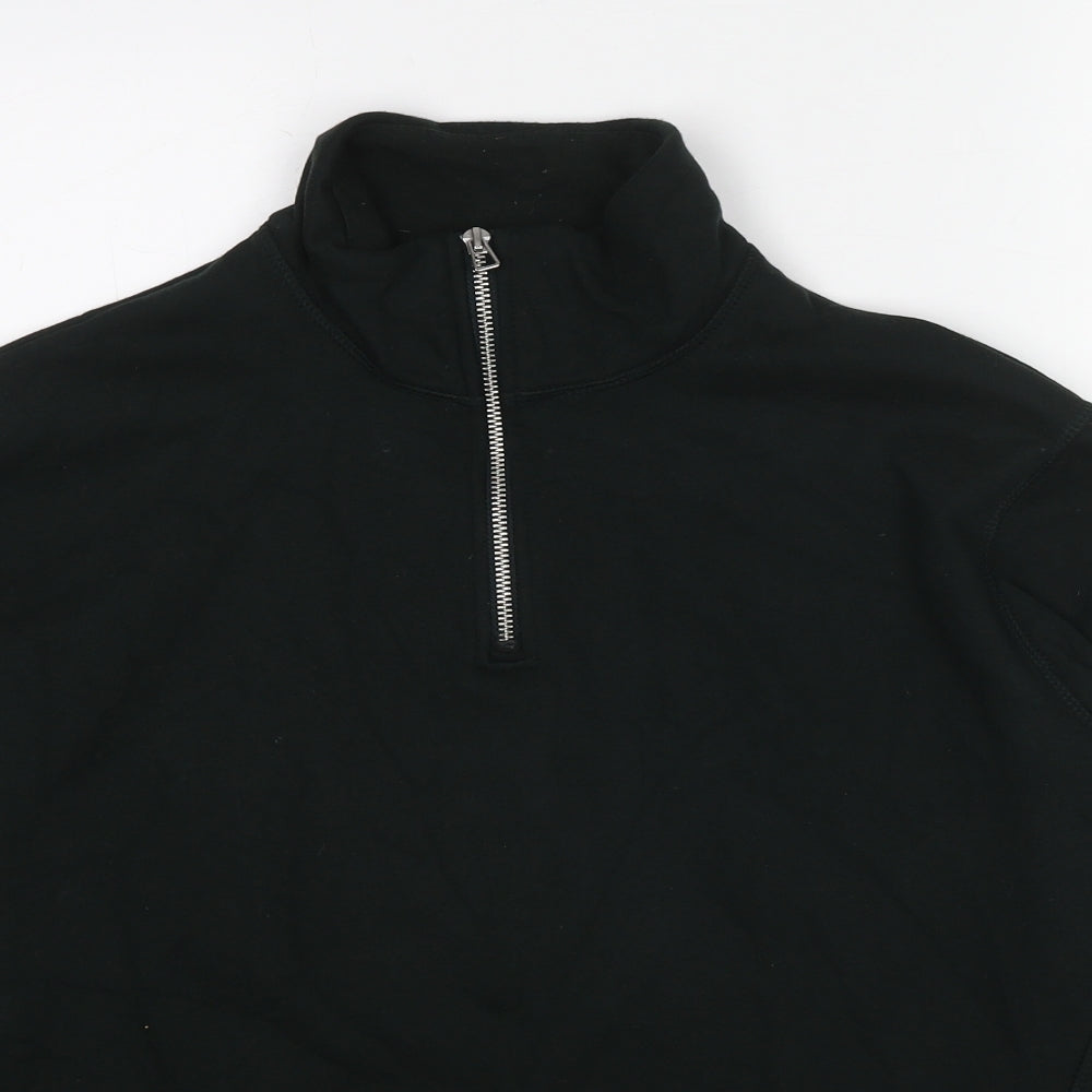 Zara Mens Black Polyester Pullover Sweatshirt Size M