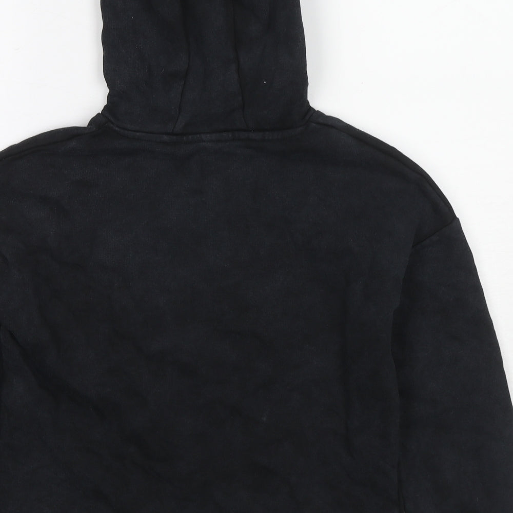 Netflix Girls Black Cotton Pullover Hoodie Size 8-9 Years Pullover - Stranger Things