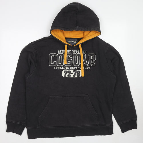 RESERVED Mens Black Cotton Pullover Hoodie Size XL