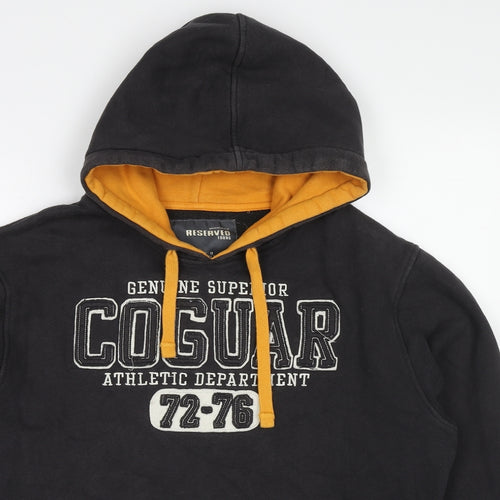 RESERVED Mens Black Cotton Pullover Hoodie Size XL