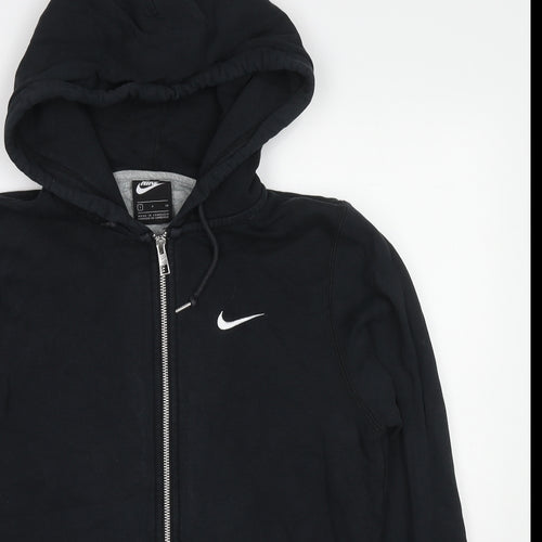Nike Womens Black Cotton Full Zip Hoodie Size S Zip