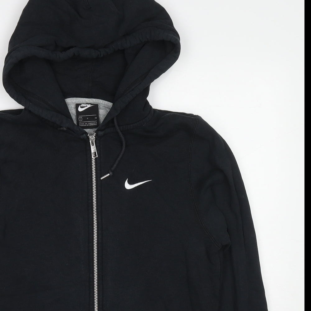 Nike Womens Black Cotton Full Zip Hoodie Size S Zip
