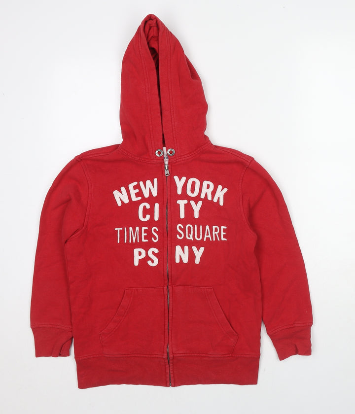Aeropostale Boys Red Cotton Full Zip Hoodie Size 10 Years Zip - New York City