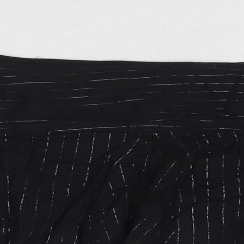 Bay Womens Black Geometric Cotton Mini Skirt Size 12 Zip